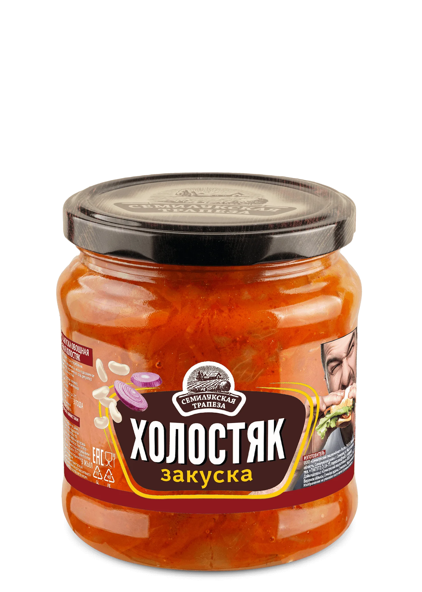 Закуска овощная СЕМИЛУКСКАЯ ТРАПЕЗА Холостяк (морк,перец,фасоль,лук) ст/б 460г 1/8 Закуска овощная СЕМИЛУКСКАЯ ТРАПЕЗА Холостяк (морк,перец,фасоль,лук) ст/б 460г 1/8