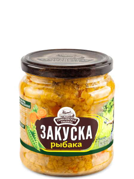 Закуска овощная СЕМИЛУКСКАЯ ТРАПЕЗА Закуска Рыбака (горох,морк,лук) ст/б 460мл 1/8