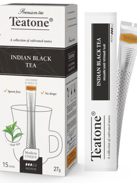 Чай TEATONE Чёрный Индийский Стик гофрокороб 12*(15шт*1,8г)