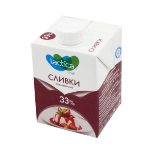 Сливки для взбивания у/п ЛАКТИКА 33% 0,5л крышка 1/12