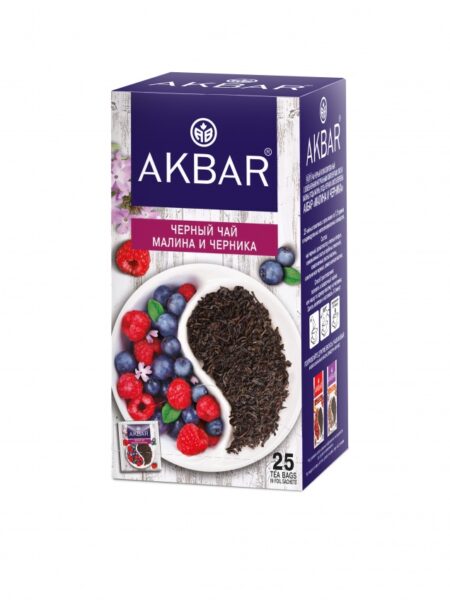 Чай АКБАР Малина и черника черн. 25пак с/я 1/12