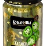 Перец КУБАНОЧКА зеленый халапеньо рез. 250г 1/12