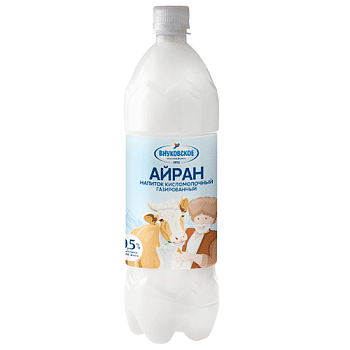Айран ВНУКОВСКОЕ ГАЗ 0,5%, пл/бут 1л 1/9
