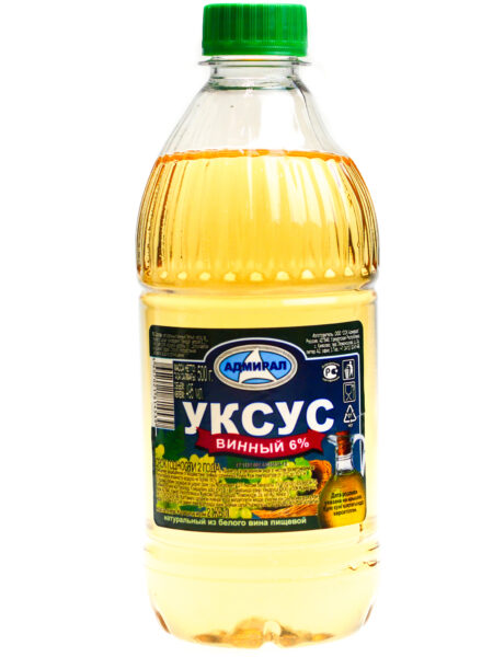 Уксус винный АДМИРАЛ белый 6% пл/б 0,495л 1/12