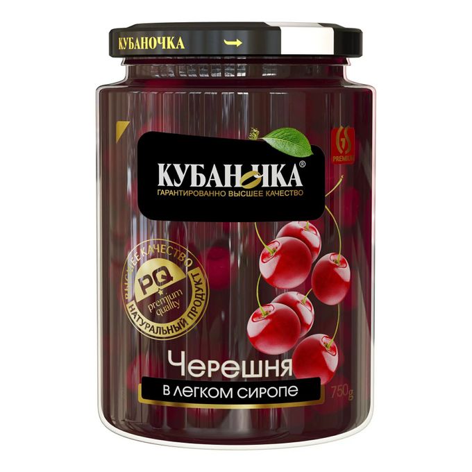 Фрукты КУБАНОЧКА Черешня красная в сиропе ст/б 750г 1/8 Фрукты КУБАНОЧКА Черешня красная в сиропе ст/б 750г 1/8