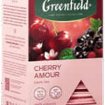 Чай ГРИНФИЛД Cherry Amour (мята,вишня) 20 пирам 1/8