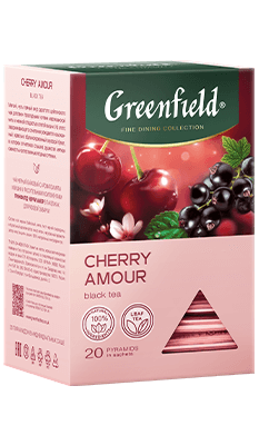 Чай ГРИНФИЛД Cherry Amour (мята,вишня) 20 пирам 1/8