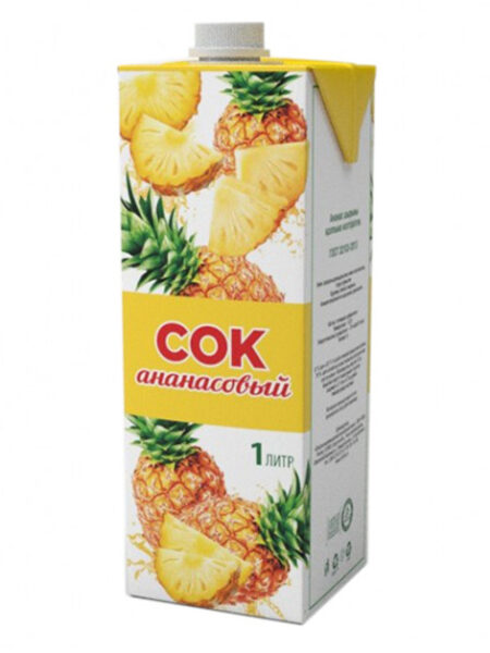Сок 1л ШК Ананас ГОСТ с крышкой 1/12