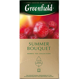 Чай ГРИНФИЛД Summer Bouquet (малина) 25пак 1/10
