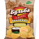 Чипсы картофельные БУЛЬБА Сметана и сыр рифл 75г 1/25
