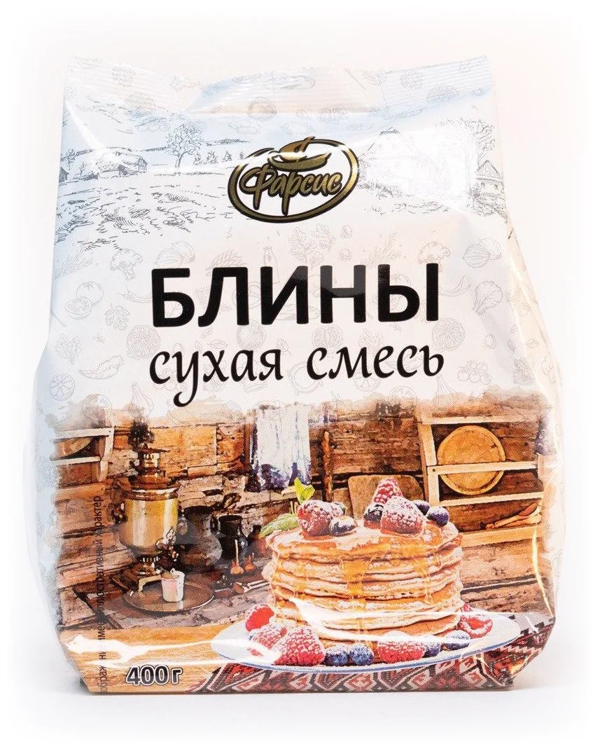 Блины (сухая смесь) ФАРСИС 400гр 1/12 АКЦИЯ!!! Блины (сухая смесь) ФАРСИС 400гр 1/12 АКЦИЯ!!!
