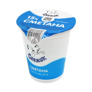 Сметана СНЕЖОК 15% 300г п/ст 1/12