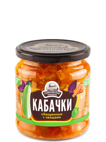 Закуска овощная СЕМИЛУКСКАЯ ТРАПЕЗА Кабачки обжаренные с овощами ст/б 460г 1/8