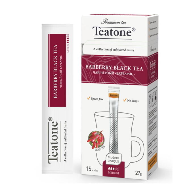 Чай TEATONE Чёрный аромат Барбариса Стик гофрокороб 12*(15шт*1,8г) Чай TEATONE Чёрный аромат Барбариса Стик гофрокороб 12*(15шт*1,8г)