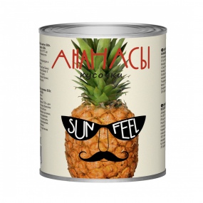 Фрукты SUNFEEL Ананасы кусочки в сиропе ж/б 850мл/830гр 1/12