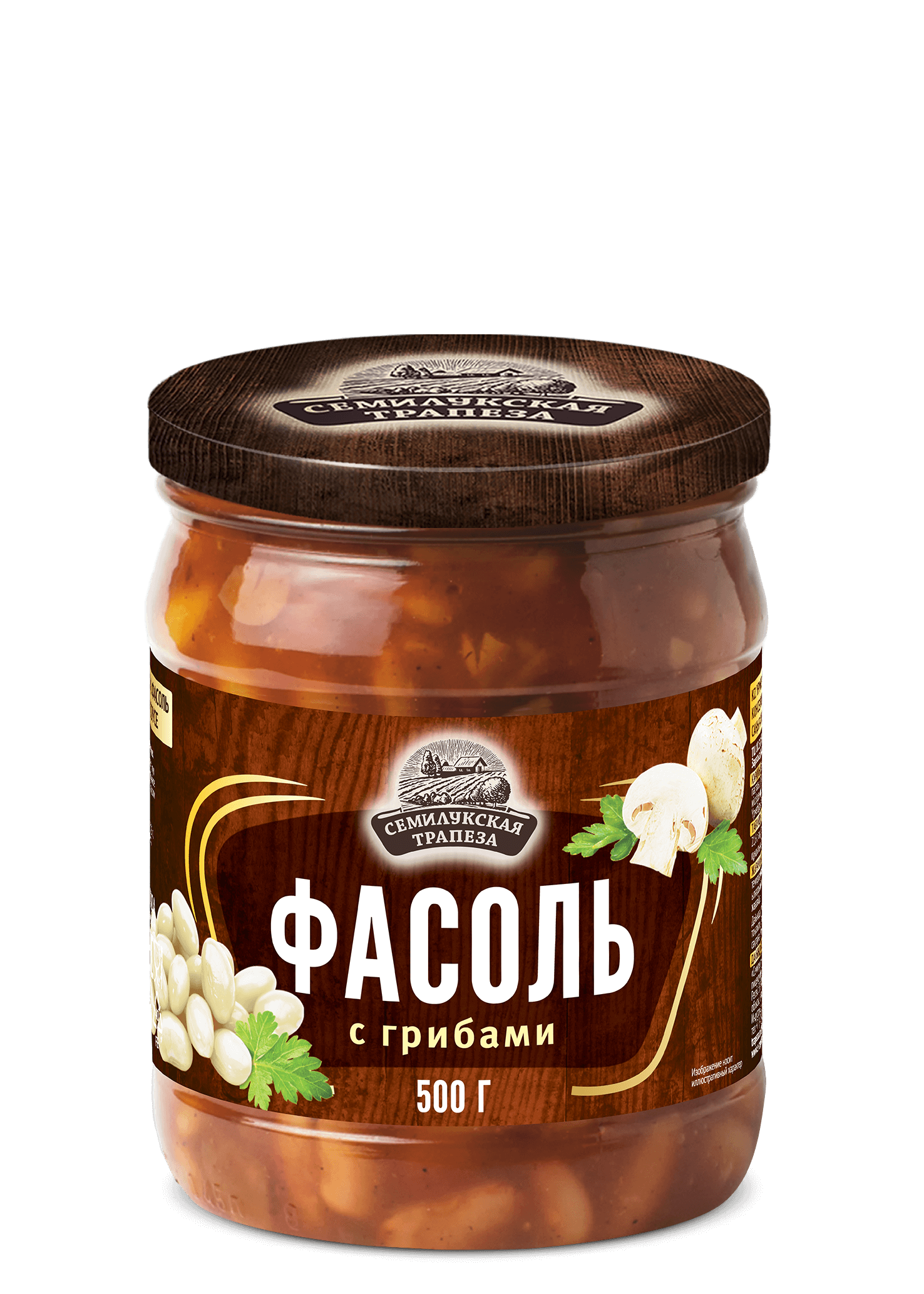 Фасоль СЕМИЛУКСКАЯ ТРАПЕЗА в томатном соусе с грибами 470г 1/8 Фасоль СЕМИЛУКСКАЯ ТРАПЕЗА в томатном соусе с грибами 470г 1/8