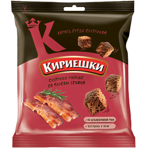 Сухарики КИРИЕШКИ Бекон 40г 1/60