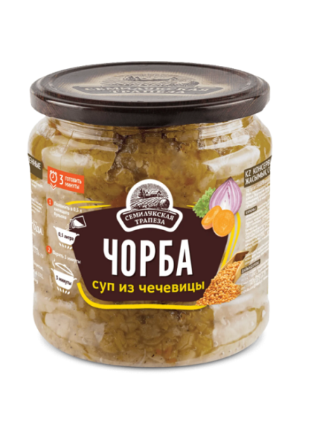 Суп СЕМИЛУКСКАЯ ТРАПЕЗА Чорба из чечевицы ст/б 460г 1/8