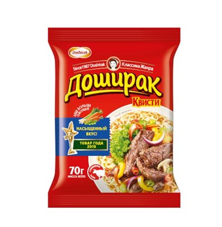 Лапша б/п ДОШИРАК говядина брикет 70г 1/48