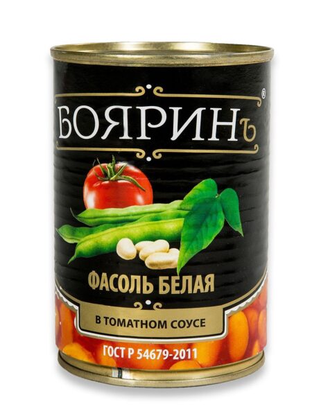 Фасоль БОЯРИН белая в т/с ж/б 400г 1/12
