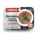 Котлета ГЛАВОБЕД куриная с гречкой 300г 1/8