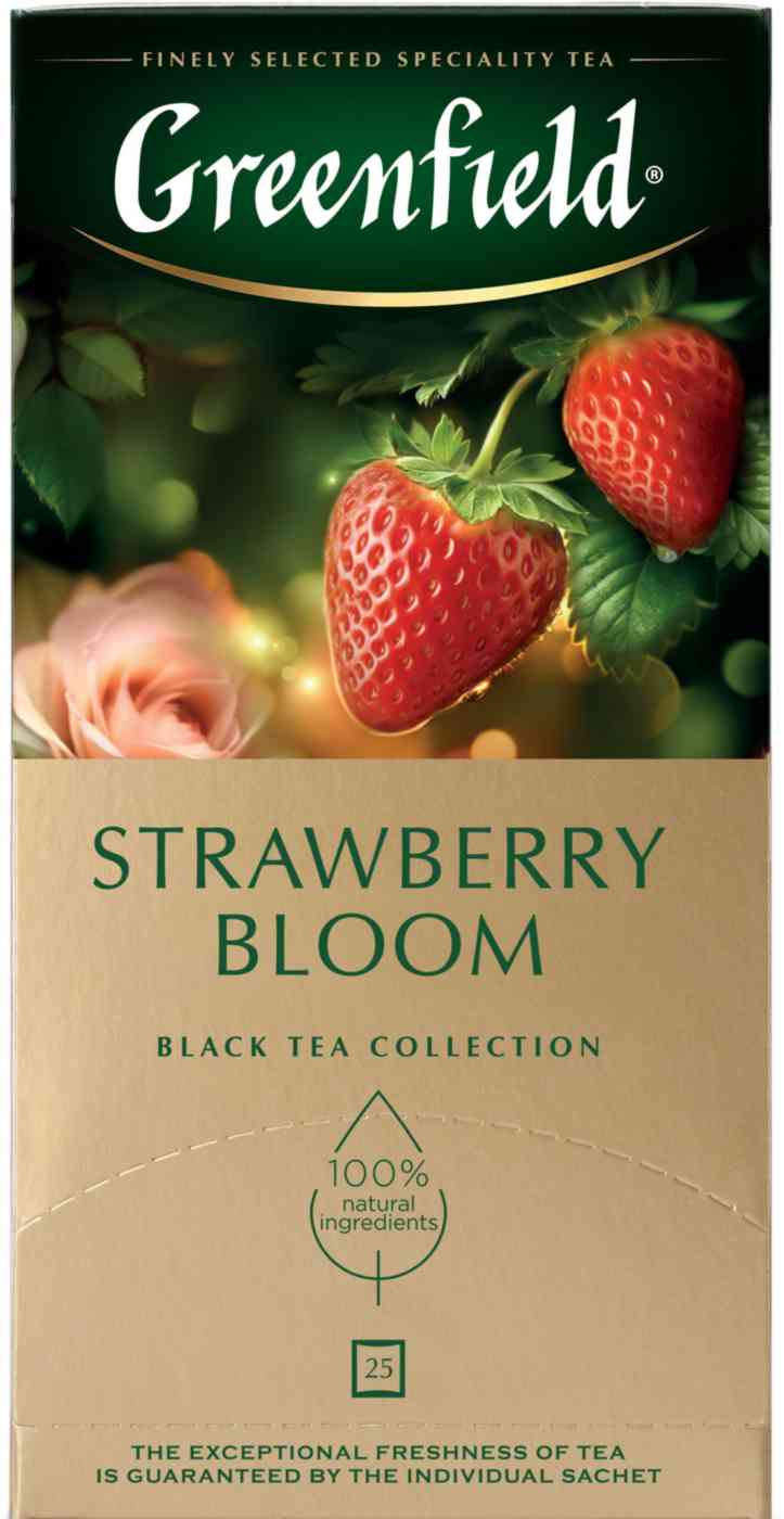 Чай ГРИНФИЛД Strawberry Bloom (черный,гибискус,клубника,роза) 25пак 1/10 Чай ГРИНФИЛД Strawberry Bloom (черный,гибискус,клубника,роза) 25пак 1/10