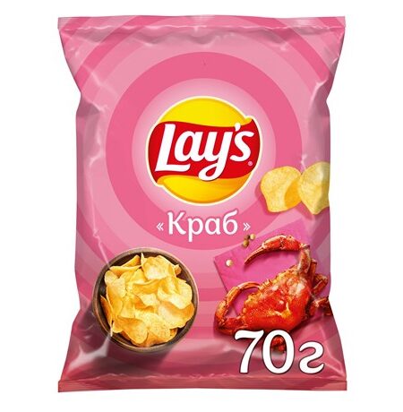 Чипсы картофельные LAY`S Краб 70г 1/25