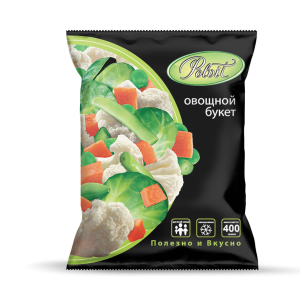 Смесь Овощной букет POLVIT зам п/п 0,4кг 1/20 (цв. капуста, брокколи,фасоль стр.,морковь, горошек)