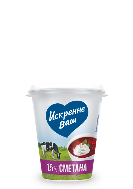 Сметана ИСКРЕННЕ ВАШ 15% п/ст 300г 1/6 Сметана ИСКРЕННЕ ВАШ 15% п/ст 300г 1/6