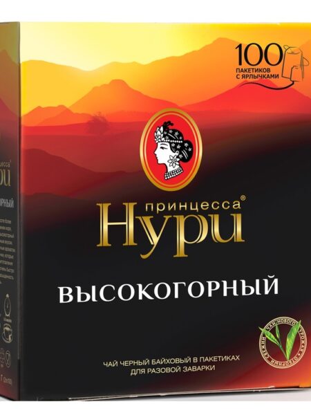Чай НУРИ Высокогорный с ярлычком 100пак 1/18