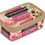Сыр плав СЫРОБОГАТОВ С ветчиной 50% 200г ванночка 1/12