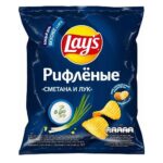 Чипсы картофельные LAY`S Сметана и лук рифл 70г 1/25