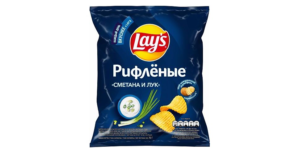 Чипсы картофельные LAY`S Сметана и лук рифл 70г 1/25 Чипсы картофельные LAY`S Сметана и лук рифл 70г 1/25