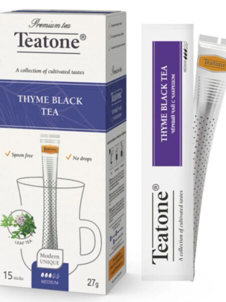 Чай TEATONE Чёрный аромат Чабреца Стик гофрокороб 12*(15шт*1,8г)