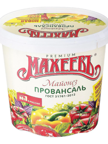 Майонез МАХЕЕВ 50,5% пл/ведро 800г 1/12