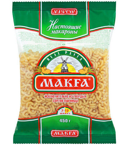 Мак изд МАКФА РОЖКИ ГЛАДКИЕ гр.А 400г 1/20
