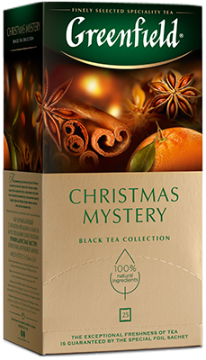 Чай ГРИНФИЛД Christmas Mystery (черный,гвоздика,корица) 25пак 1/10