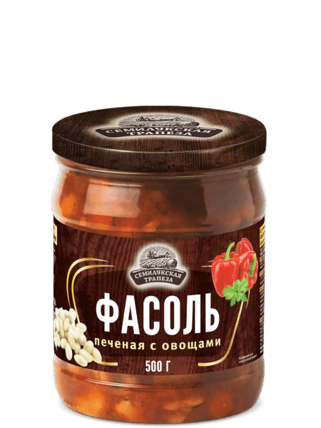 Фасоль СЕМИЛУКСКАЯ ТРАПЕЗА печеная с овощами 470г 1/8