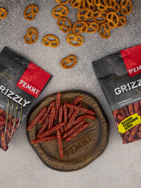 Колбаски с/к РЕМИТ Grizzly 40г 1/12