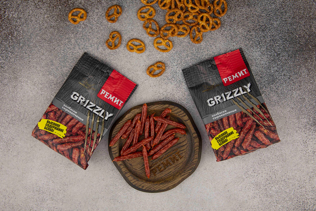 Колбаски с/к РЕМИТ Grizzly 40г 1/12 Колбаски с/к РЕМИТ Grizzly 40г 1/12