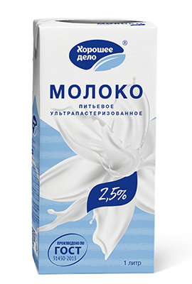 Молоко у/п ХОРОШЕЕ ДЕЛО 2,5% 1 л 1/12 mid шк 3459 Молоко у/п ХОРОШЕЕ ДЕЛО 2,5% 1 л 1/12 mid шк 3459