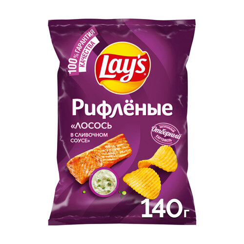 Чипсы картофельные LAY`S Лосось в слив.соусе рифл 140г 1/19 Чипсы картофельные LAY`S Лосось в слив.соусе рифл 140г 1/19
