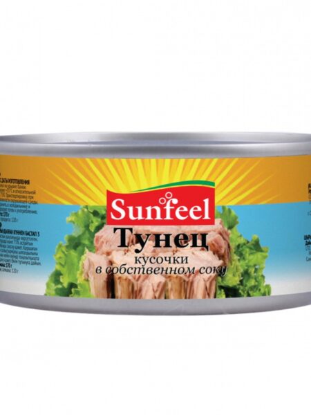 Тунец SUNFEEL кусочки в с/с ж/б 170г 1/24