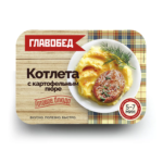 Картофельное пюре ГЛАВОБЕД с котлетой 300г 1/8