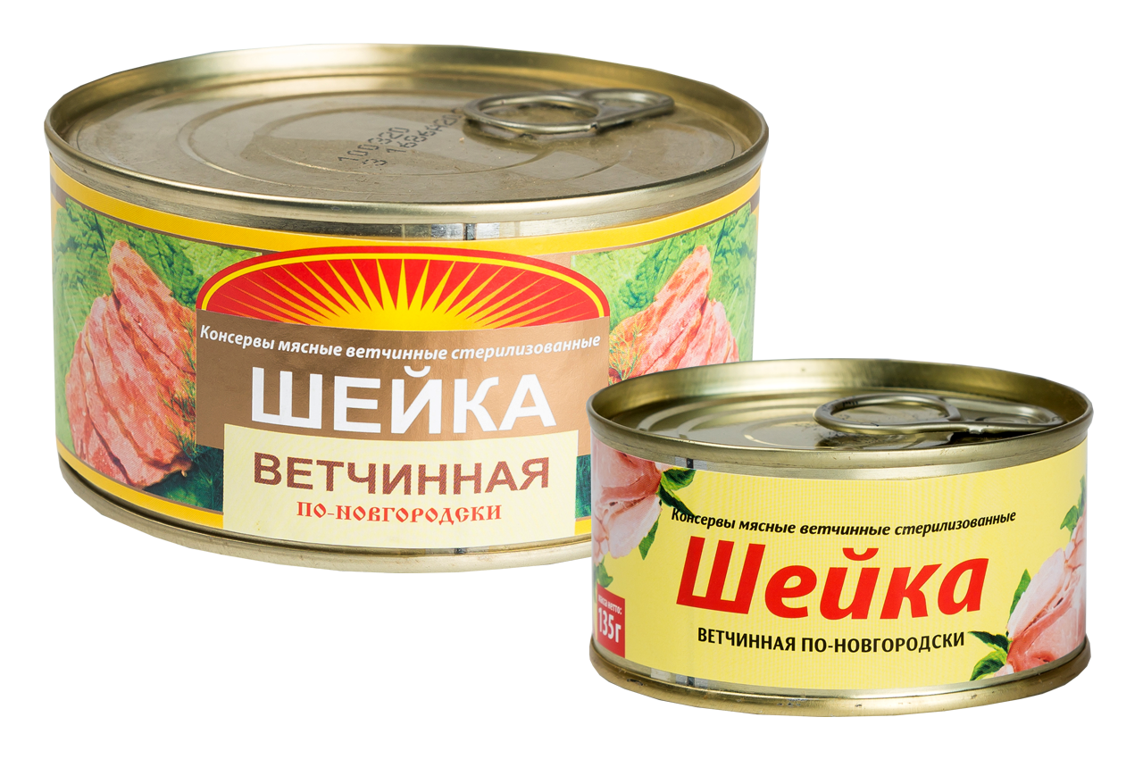 Шейка ветчинная ВНМД из свин. По-Новгородски ж/б 340г 1/36 Шейка ветчинная ВНМД из свин. По-Новгородски ж/б 340г 1/36