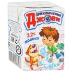 Молоко у/п Приключения Джови 3,2% 0,2л ТБА 1/18