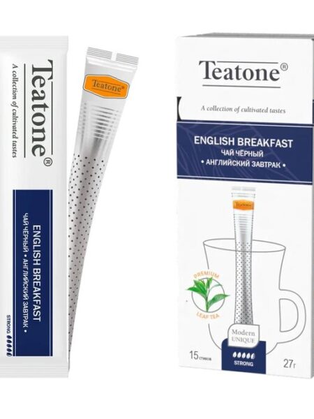 Чай TEATONE Чёрный Английский завтрак Стик гофрокороб 12*(15шт*1,8г)