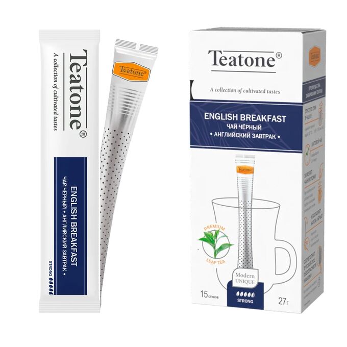 Чай TEATONE Чёрный Английский завтрак Стик гофрокороб 12*(15шт*1,8г) Чай TEATONE Чёрный Английский завтрак Стик гофрокороб 12*(15шт*1,8г)