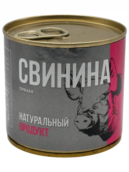 Свинина туш Натуральный продукт ГОСТ в/с ж/б ключ 250г 1/40