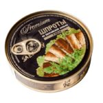 Шпроты в масле ЗА РОДИНУ! круг ключ-крышка 160г 1/24